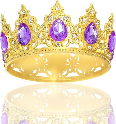 CAVETEE Crown Cake Topper，Mini Baby Crown Crystal Princess Tiara Rhinestone Crown Cake Decoration for Wedding Birthday Party in Kuwait