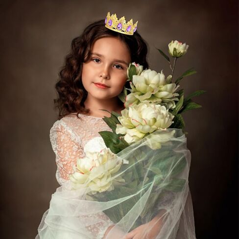 CAVETEE Crown Cake Topper，Mini Baby Crown Crystal Princess Tiara Rhinestone Crown Cake Decoration for Wedding Birthday Party in Kuwait