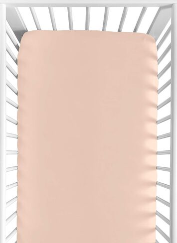Sweet Jojo Designs Peach and Green Baby or Toddler Fitted Crib Sheet for Watercolor Floral Collection - Pink Rose Flower in Saudi Arabia