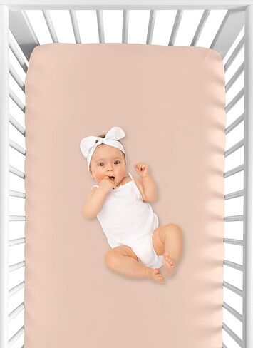 Sweet Jojo Designs Peach and Green Baby or Toddler Fitted Crib Sheet for Watercolor Floral Collection - Pink Rose Flower in Saudi Arabia