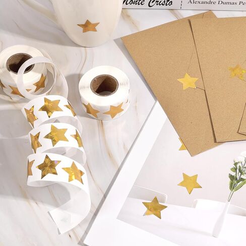 Star Stickers for Kids Reward, 1000 pcs Holographic Gold Star Stickers, 2 Rolls Sparkly Foil Star Stickers for Behavior Chart, Student Planner, School Classroom Students Teacher Supplies (1 inch) in Kuwait