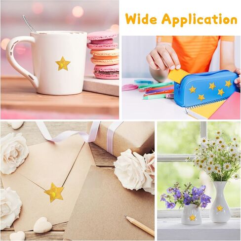 Star Stickers for Kids Reward, 1000 pcs Holographic Gold Star Stickers, 2 Rolls Sparkly Foil Star Stickers for Behavior Chart, Student Planner, School Classroom Students Teacher Supplies (1 inch) in Kuwait