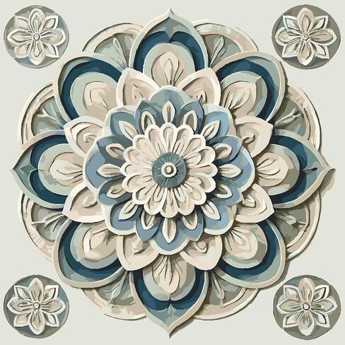 تشمل الطلاء الأصلي من Colourims من أرقام أرقام الماندالات-الـ 02 (16 "x16" / 40 × 40 سم) الدهانات ، القماشية ، وفرش من القماش الخشبي (تم وضعها مسبقًا) in Kuwait