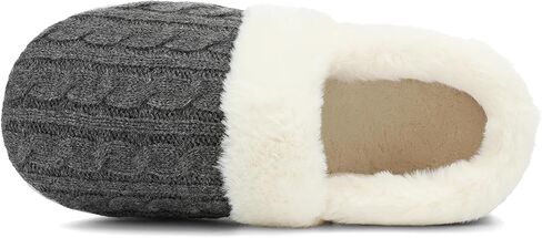 UBFEN Womens Fuzzy House Slippers Warm Bedroom Shoes with Faux Fur Lining Non Slip Memory Foam Slippers for ladies Indoor and Outdoor in Kuwait