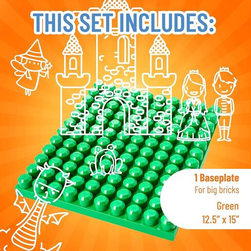 Strictly Briks Compatible with Mega Blocks Toy Building Block, Beginner Bricks Stackable Baseplates, Large Pegs for Babies and Toddlers, Compatible with All Brands, Pink, 1 Piece, 12.5 x 15 Inches in Kuwait