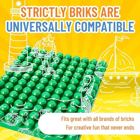 Strictly Briks Compatible with Mega Blocks Toy Building Block, Beginner Bricks Stackable Baseplates, Large Pegs for Babies and Toddlers, Compatible with All Brands, Pink, 1 Piece, 12.5 x 15 Inches in Kuwait