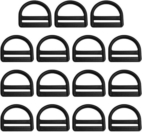 15PCS Trapezoidal Plastic Buckles Circular Fasteners for Handbag Straps Luggage Straps Black in Saudi Arabia