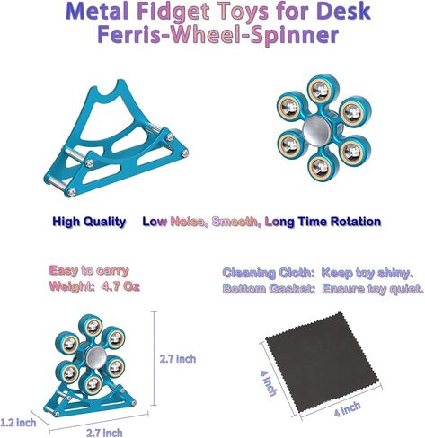 Desk Toys for Fidget Ferris-Wheel-Spinner: 4mins Kinetic-Spinning Cool-Gadgets, Cool-Stuff Thing Toy for Office School Home Man Women Christmas, Stress-Relief Game Gifts for Adult Teen Children Kid in Kuwait