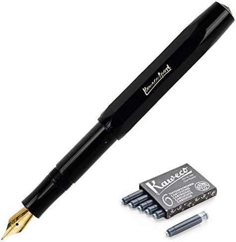 Kaweco Classic Sport Fine Nib Fountain Pen (Fine Nib) + Pack of 6 Black Ink Cartridges Set (Green) in Saudi Arabia