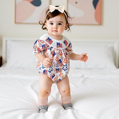 Ayalinggo Newborn Baby Girl Smocked Pumpkin Outfit Infant Plaid Bubble Romper Embroidery Halloween Thanksgiving Fall Clothes in Saudi Arabia