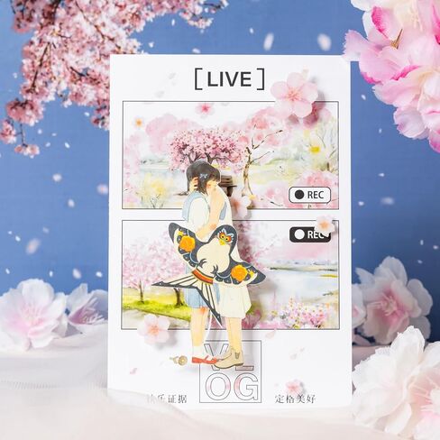Alideco 6pcs Decorative Adhesive Tapes Vintage Beautiful Cherry Blossoms PET Tape Great for Bullet Journal Supplies, Arts, Scrapbook, DIY Crafts, Planners (yinghuashijie) in Saudi Arabia