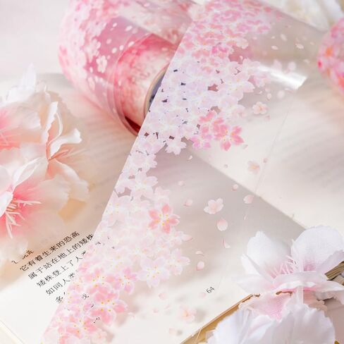 Alideco 6pcs Decorative Adhesive Tapes Vintage Beautiful Cherry Blossoms PET Tape Great for Bullet Journal Supplies, Arts, Scrapbook, DIY Crafts, Planners (yinghuashijie) in Saudi Arabia
