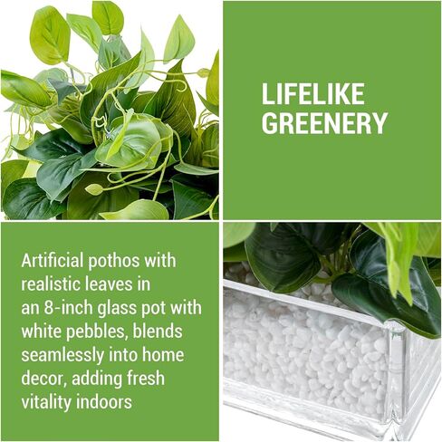 MyGift Vibrant Lifelike Artificial Plant Grape Leafy Vine Greenery in Rustic Brown Solid Wood Rectangular Planter Box in Saudi Arabia