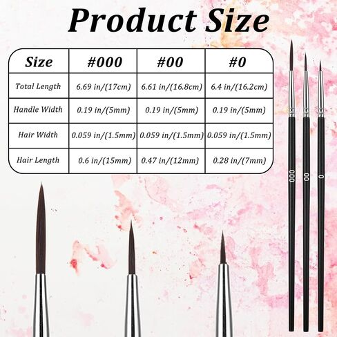 Giantree 30 Pcs Tiny Detail Paint Brushes Set, Micro Small Paint Brush with 3 Sizes, Thin Fine Tip Liner Paintbrushes for Nail Art Watercolor Crafts Oil Acrylic Painting Models Detailing Sculpt in Saudi Arabia