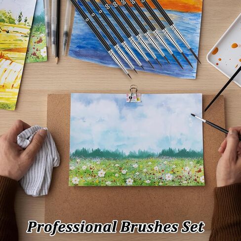 Giantree 30 Pcs Tiny Detail Paint Brushes Set, Micro Small Paint Brush with 3 Sizes, Thin Fine Tip Liner Paintbrushes for Nail Art Watercolor Crafts Oil Acrylic Painting Models Detailing Sculpt in Saudi Arabia