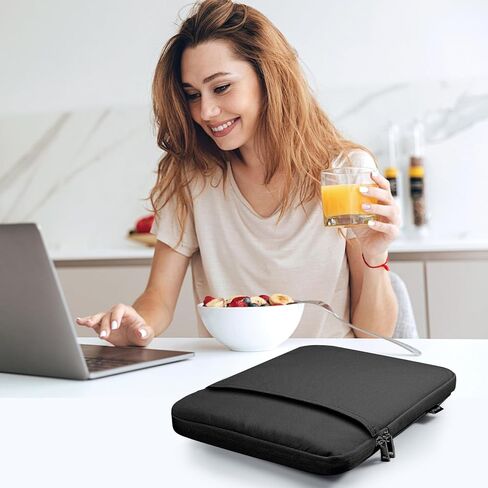 Book Sleeve with Zipper, Book Pouch Book Protector Book Lovers Gifts Bookish Gifts Book Cover with Front Pocket for Hardcover Paperback, for Reader Teacher, Black in Kuwait