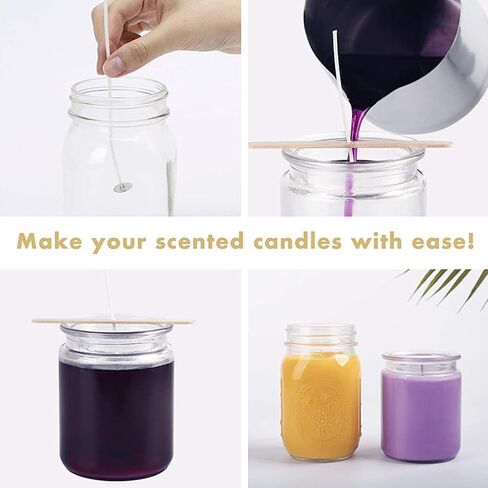 EXCEART 300 Pcs Candle Making Tealight Molds - Clear Silicone Round Containers With Wicks in Kuwait