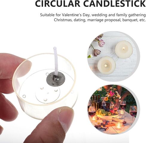 EXCEART 300 Pcs Candle Making Tealight Molds - Clear Silicone Round Containers With Wicks in Kuwait