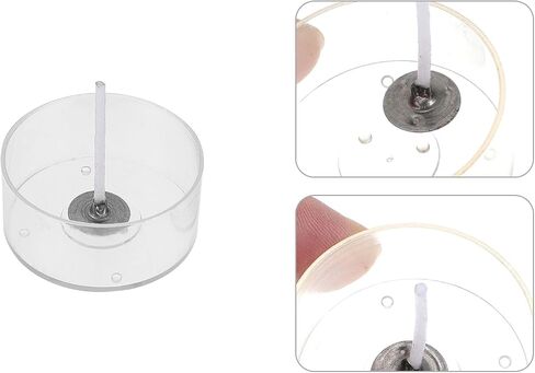 EXCEART 300 Pcs Candle Making Tealight Molds - Clear Silicone Round Containers With Wicks in Kuwait