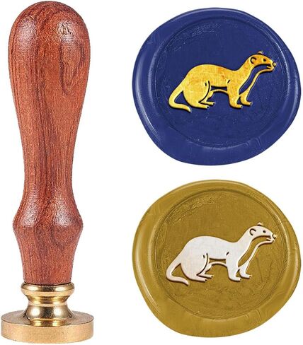 Otter Wax Seal Stamp Animals Wax Stamps 25mm/1inch Removable Brass Sealing Stamp Head with Wooden Handle Retro Wax Sealing Stamp for Gift Wrap Envelopes Greeting Cards Decoration in Kuwait