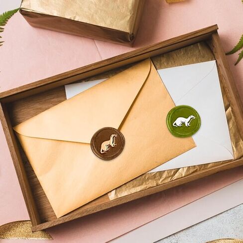Otter Wax Seal Stamp Animals Wax Stamps 25mm/1inch Removable Brass Sealing Stamp Head with Wooden Handle Retro Wax Sealing Stamp for Gift Wrap Envelopes Greeting Cards Decoration in Kuwait