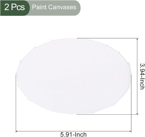 YOKIVE 2 Pcs Paint Canvases, Oval Wood Frame Stretched Blank Art Board Panels | Great for Painting Projects, Watercolor(White, 4x6 Inch) in Saudi Arabia