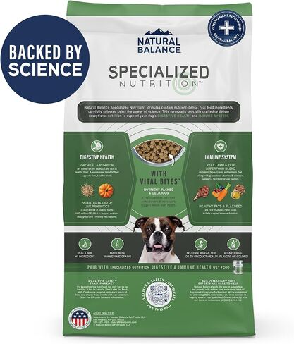 Natural Balance Specialized Nutrition Dry Dog Food with Salmon and Oatmeal for Dogs, Sensitive Skin & Stomach Dog Food, Natural Ingredients with Added Vitamins & Minerals - 3.5 lbs in Kuwait