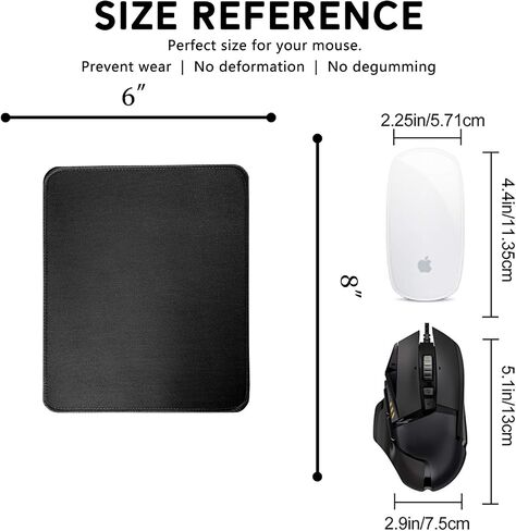 Small Mouse Pad for Office Computer Laptop PC, Square Mini Mousepad Designed for Mouse with Precision & Responsive Surface, Non-Slip Rubber Base and Stitched Edges, X-Small/Black in Saudi Arabia