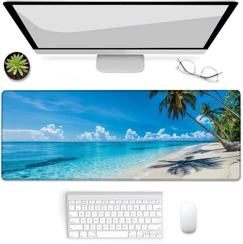 Gaming Mouse Pad, Underwater Fishing-Themed Mouse Pad, Desk Mat, Non-Slip Rubber Base MousePads for Computers Laptop Office School Home Accessories Decor 31.5" x 11.8" in Saudi Arabia