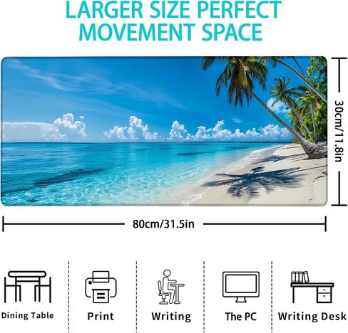 Gaming Mouse Pad, Underwater Fishing-Themed Mouse Pad, Desk Mat, Non-Slip Rubber Base MousePads for Computers Laptop Office School Home Accessories Decor 31.5" x 11.8" in Saudi Arabia