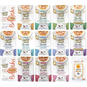 Aurora Pet Variety Pack (14 نكهة) FF Topper Topper Food Wet Cat Food (1.4 أوقية لكل منهما) مع مناديل Aurorapet