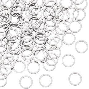 UniCraftale 100pcs 10mm في قطرها 304 الصلب غير القابل للصدأ ربط الحلقة o نمط حلقة الدائرة إطارات دائرة الموصلات حلقة رابط المجوهر