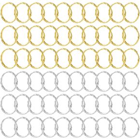 DICOSMETIC 60pcs Split Keyrings Iron Key Rings Keychain Rings Split Keychain Rings Gold Silver Keychain Clasps Findings for Home Car Office Keys Attachment 1 inch/25 mm
