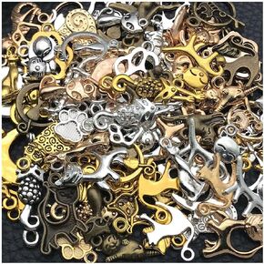 WOCRAFT 100pcs Cross Charms for Jewelry Making Assorted Jewelry Bangle Bracelet Charms Wholesale Mixed Bulk Metal Earring Charms for DIY Necklace Keychain Craft Supplies (SN910)