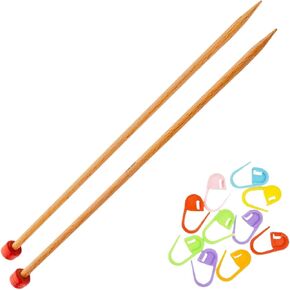 Knitpro Basix إبر الحياكة المستقيمة 10 بوصة ، الحجم 3 (25 سم ، 3.25 مم) مع 10 علامات غرزة ملونة