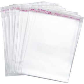 50 Pcs 11x14 Inches Clear Cellophane Bags Resealable Adhesive Self-Sealing Apparel Cello Bag for Packaging Clothing Shirts