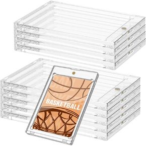 10 PCS 130 PT Acrylic Magnetic Card Rolbers 4.33x2.87 Inch One Touch Card Holder Clear Clear Card Card Case Plastic Magnetic Case للتخزين البطاقات الرياضية للبيسبول.