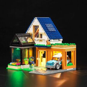 طقم LED LED LED متوافق مع Lego City Family House و Electric Car 60398 ، إكسسوارات إبداع الإضاءة المتوافقة مع مجموعة بناء LEGO 60398 (الأضواء فقط ، بدون طرز)