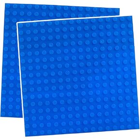 Walwal 10 "× 10" كلاسيكية كبيرة الحجم من الطوب الأساسي ، متوافقة مع جميع العلامات التجارية الرئيسية لبنات بناء الألعاب (2 أجهزة كمبيوتر ، أزرق)