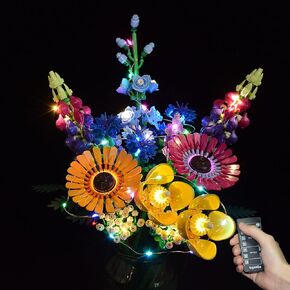 طقم إضاءة Lightgo LED مع صندوق بطارية مصمم لـ LEGO 10313 Wildflower Boudquet Flowers Building Set - لا تشمل الطراز (الإصدار البعيد)
