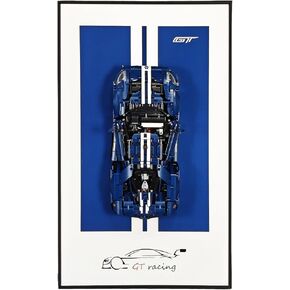 iCUANUTY Display Wall Mount for Lego Technic Ford-GT 42154, Unique Decorative Metal Frame Display Wall Board for Lego Car Wall Mount - Ideal Gifts for Lego Lovers,Size:29.5x17.7 in