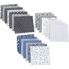 21 Pcs 10" x 10" Quilting Fabric Patchwork Squares Sheets Cotton Floral Printed Precut Fabric Sheets Cloths for DIY Sewing Scrapbooking Quilting (Color 2)
