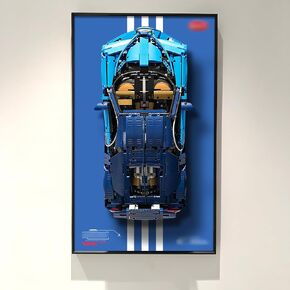 Wetceaom Display Wallboard for Lego Technic Bugatti Chiron 42083 Race Car Building Kit ، متوافقة مع عرض سيارات LEGO F1 ، أفكار هدايا لـ Lego Car Wall Mount Actusiast ، الحجم: 17.7x 29.5in