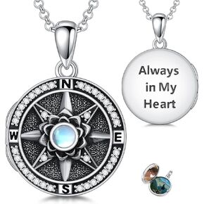 Heart Locket Necklace for Women 925 Sterling Silver Rose Flower Photo Locket Necklace that Hold 2 Pictures in Kuwait
