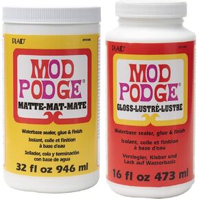 Mod Podge CS11303 Waterbase Sealer, Glue and Finish, 32 oz, Matte & Gloss Waterbase Sealer, Glue (16-Ounce), CS11202 Finish, 16 oz