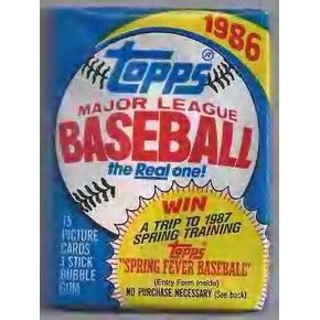 الكثير من 3 1986 Topps Baseball Wax Packs (إجمالي 45 بطاقة)
