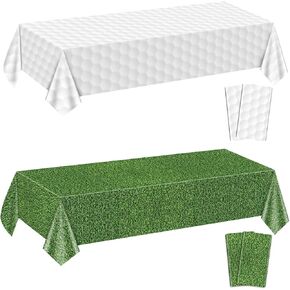 6pcs golf tableroths - 84inch Round Round Golf Party Table يغطي قطعة قماش العشب الأخضر للأطفال