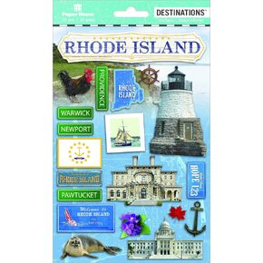 Paper House Productions Travel Rhode Island 2D ملصقات ، 3 عبوات