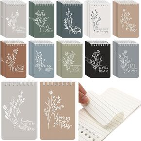 30 PCS Mini Notebooks Neutral Floral Spiral Notepads Journal Notebooks Notebooks الموظف تقدير هدايا للطلاب المعلمين في العمل هدايا التخرج من الفصول الدراسية