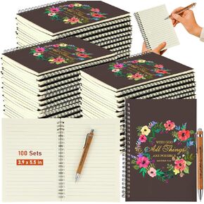 50 Sets Christian Gifts Bulk Prayer Journal with Bible Verse Pen and Inspirational Notepad Church Favor in Bulk for Staff, Teacher, Pastor, Thanksgiving Christmas Family Gifts (5.5 x 8.3 in)